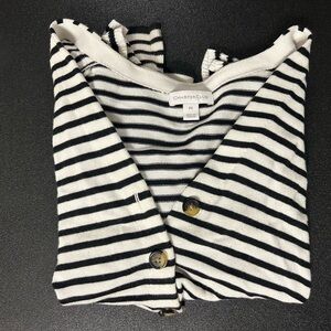 Charter Club Monochrome Striped Cardigan
